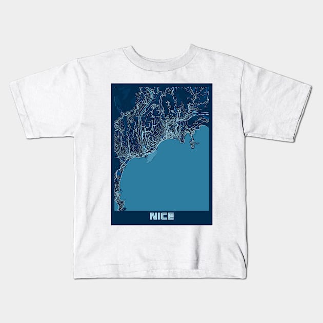 Nice - France Peace City Map Kids T-Shirt by tienstencil